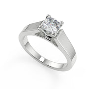 Ryann Cathedral Solitaire Cushion Cut Diamond Engagement Ring - Nivetta